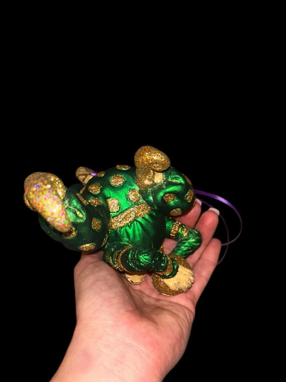 Vintage Mark Robert’s Green and Gold Fantasy Monkey Ornament